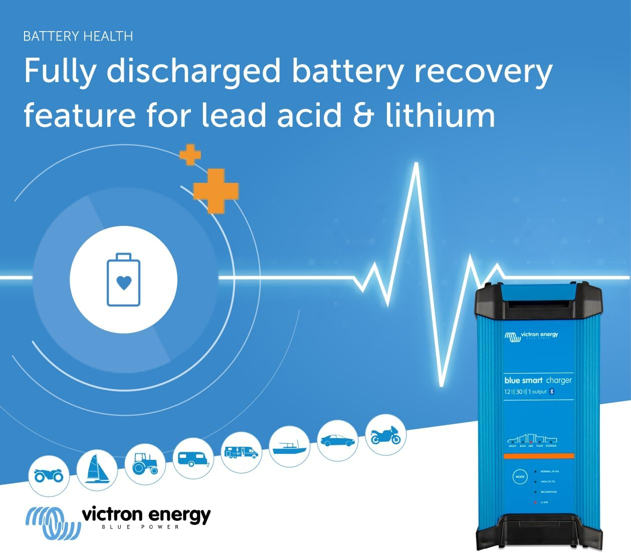 Victron Energy Blue Smart IP22 12-Volt 30 Amp 230V, Single Output Battery Charger, Bluetooth (AU/NZ) image number 5