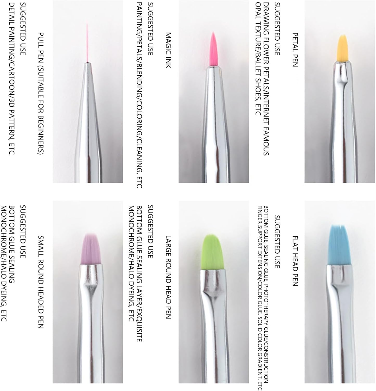 &zwnj;Taoluwin 6Pcs Nail Art Brushes Set, Professional Nail Art Design Pen, Nail Painting Brushes Kit with Acrylic Handle, Easy to Clean, Perfect Gift for Nail Artists image number 6