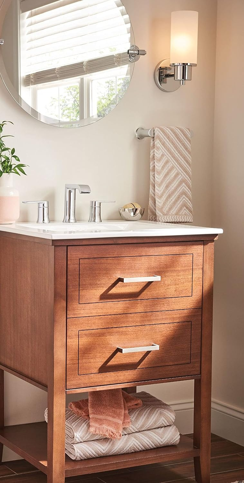 Moen Genta Chrome Modern Double Post Bathroom Hand Towel Bar, BH3886CH - Chrome image number 3