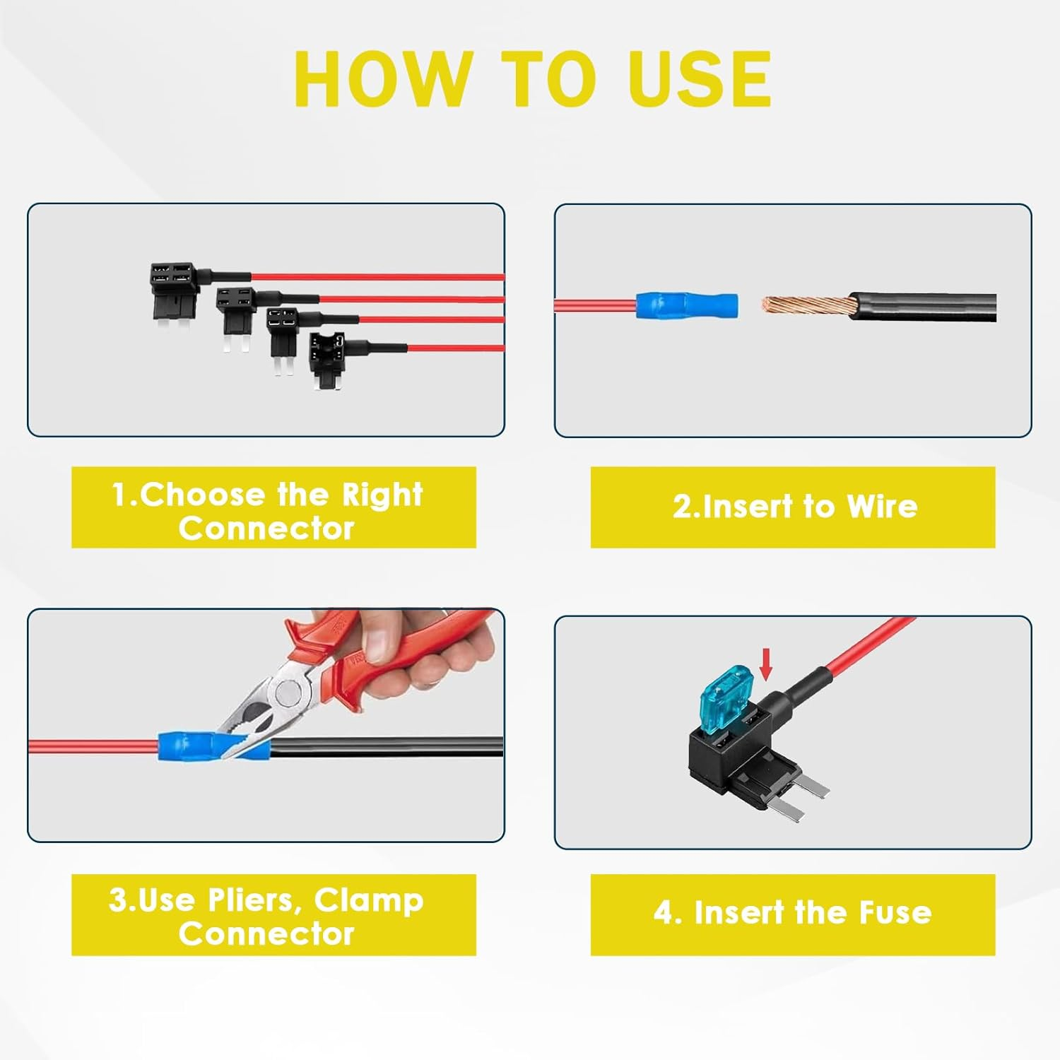 12 Pack 12V Add-A-Circuit Adapter and Fuse Kit, Standard Mini Micro2 and Low Profile Taps with Fuse for Cars Trucks Boats image number 1