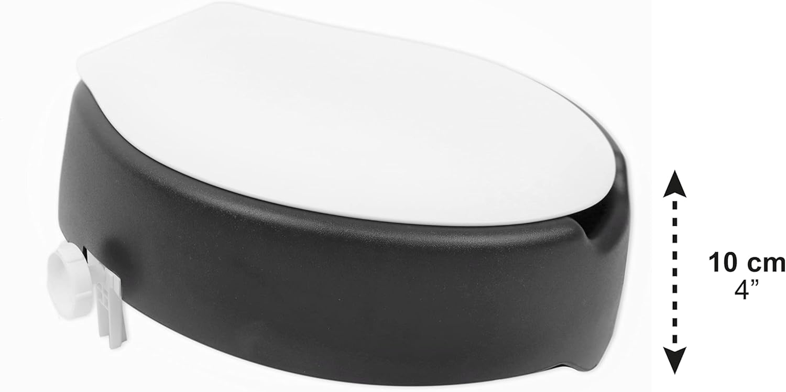 KMINA - Soft Toilet Seat with Lid 10 Cm, Toilet Booster Seat for Seniors, Raised Toilet Seat 10 Cm, Toilet Attachment for Seniors, Booster Seat Toilet, Toilet Seat Raisers, Black image number 5