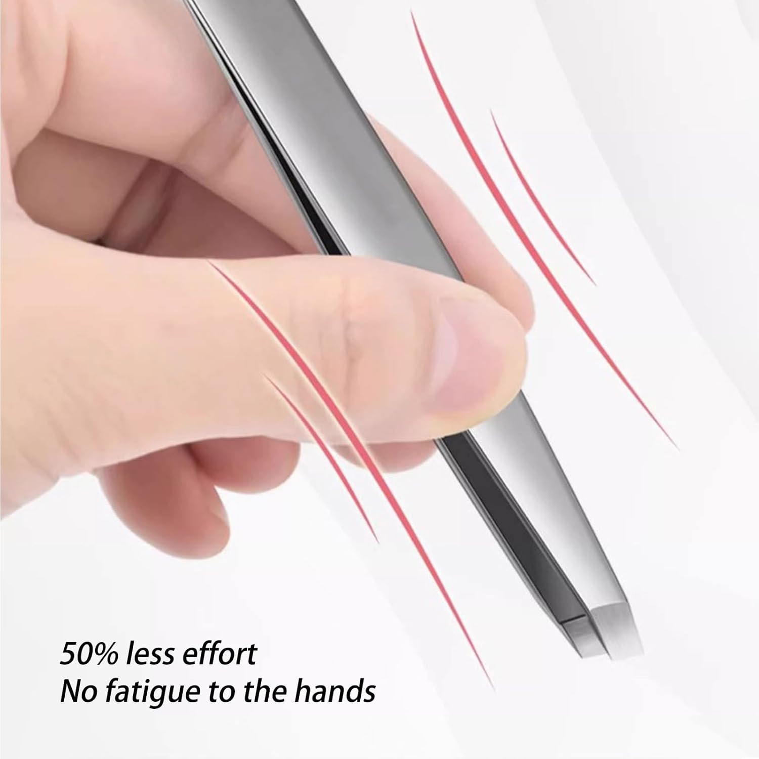 CTOUUGRS 9Cm Stainless Steel Slant Tweezer with Storage Case Professional Beauty Tool for Eyebrow Shaping and Splinter Removal Slant Tip Design Silver image number 3