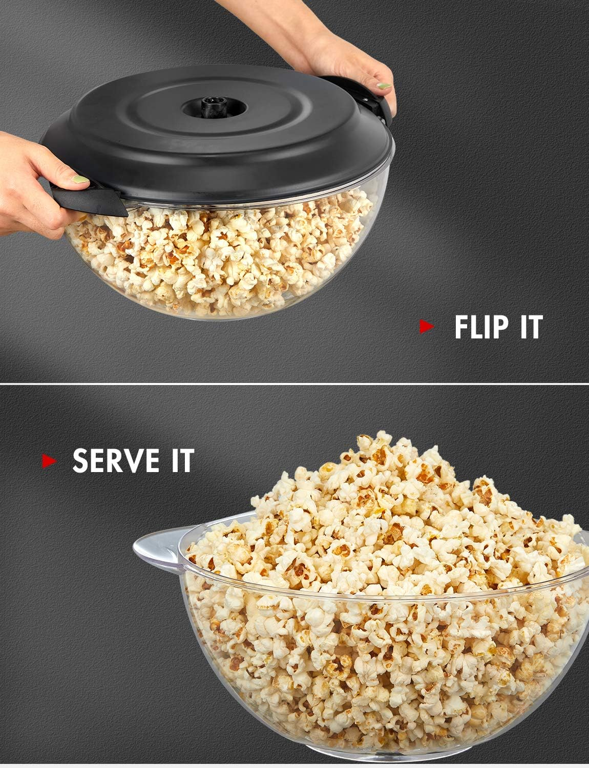 VINATO Popcorn Machine, Popcorn Maker for Home, Popcorn Popper Machine with Non-Stick Coating and Removable Heating Surface, 5 L, with Cool Touch Handles image number 4