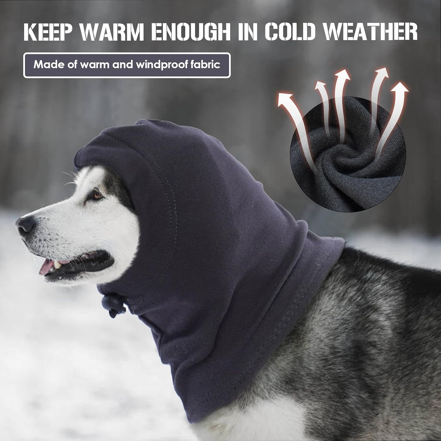 Dog Calming Hoodie - Elastic Breathable Dog Ear Care Snood with Adjustable Drawstring for Small Medium Large Dogs, Protects Ears from Infections, Prevents Anxiety & Ear Medication Loss image number 5