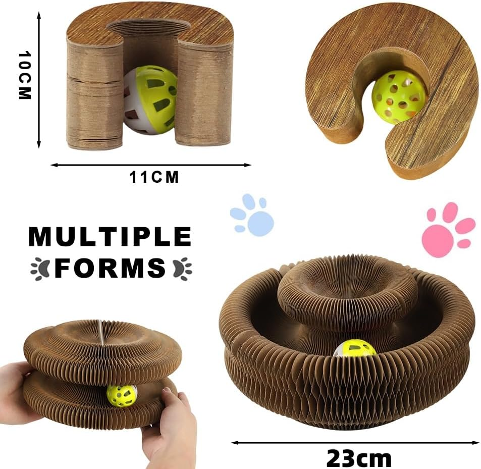 Mhwan Scratching Cocoon for Cats, 2-In-1 Cat Toy Self-Activity and Kitten image number 1