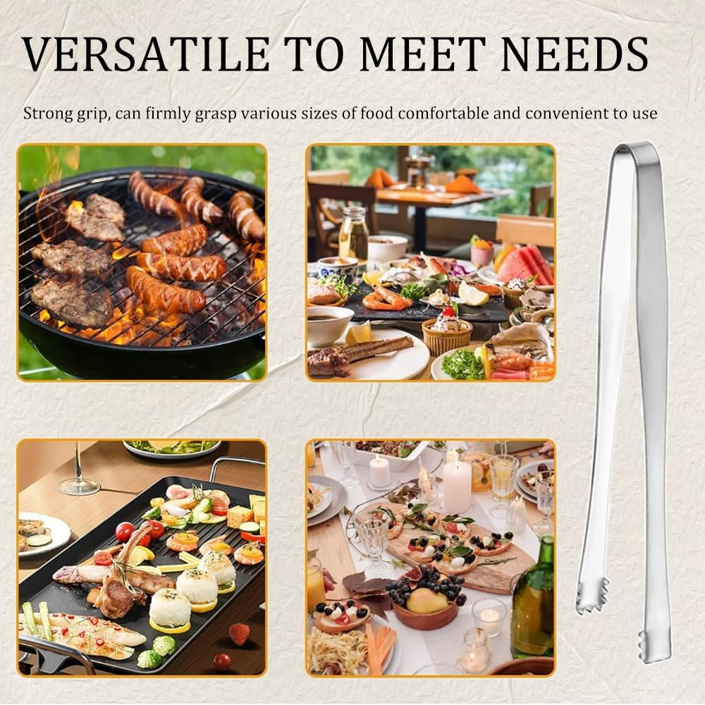 New Stainless Steel Non-Slip Ice Tongs, Ideal for Handling Food, Coffee Sugar Cubes, Ice Blocks, and Ice Chips. Features a Long Handle Design for Easy and Safe Use (2) image number 3