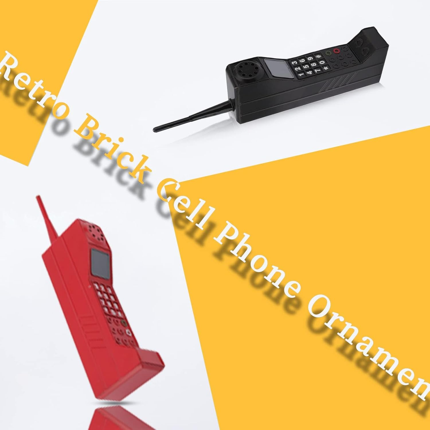 Gugxiom 90S Phone Prop, Cell Phone Ornament, Retro Brick Cell Phone Ornament, Retro Mobile Phone Model, for 80S 90S Party Decorations, for Home Living Room Decor Desktop Decoration (White) - Pink image number 5