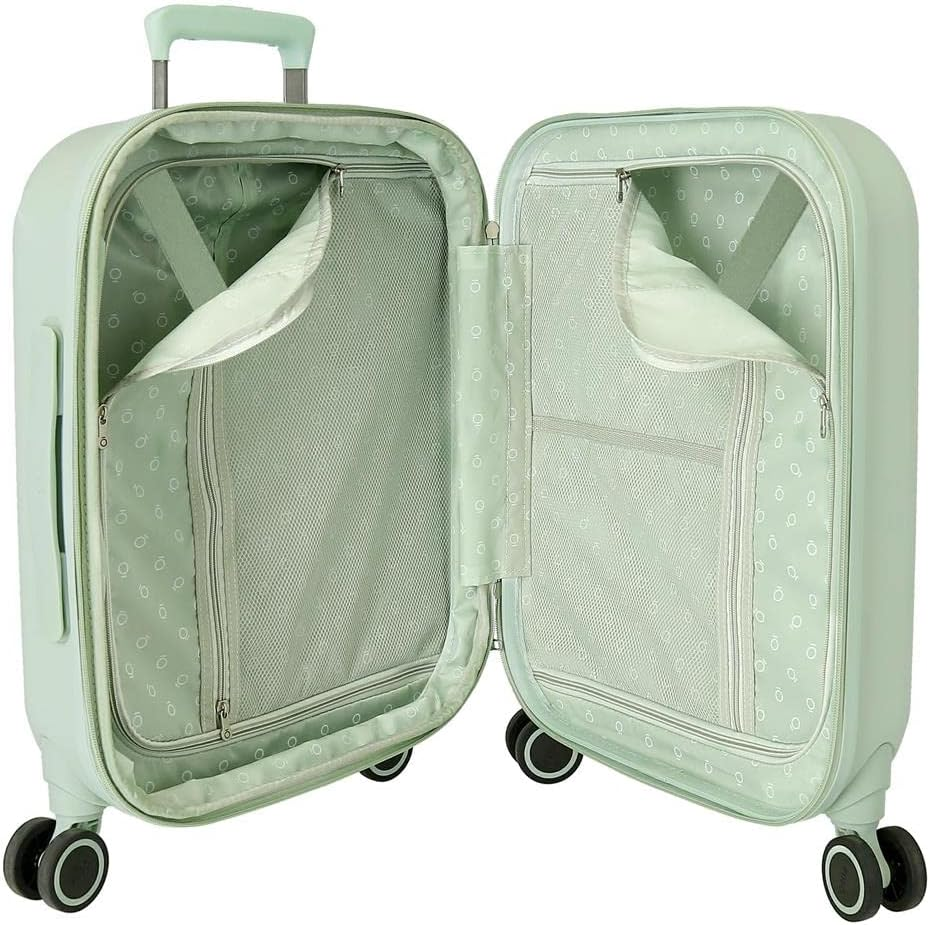 Enso Tropical Love Cabin Suitcase Green 40 X 55 X 20 Cm Rigid ABS Closure TSA Integrated 37L 3.2 Kg 4 Wheels Double Luggage Hand Luggage, Green, Cabin Suitcase, Green, Cabin Suitcase image number 4