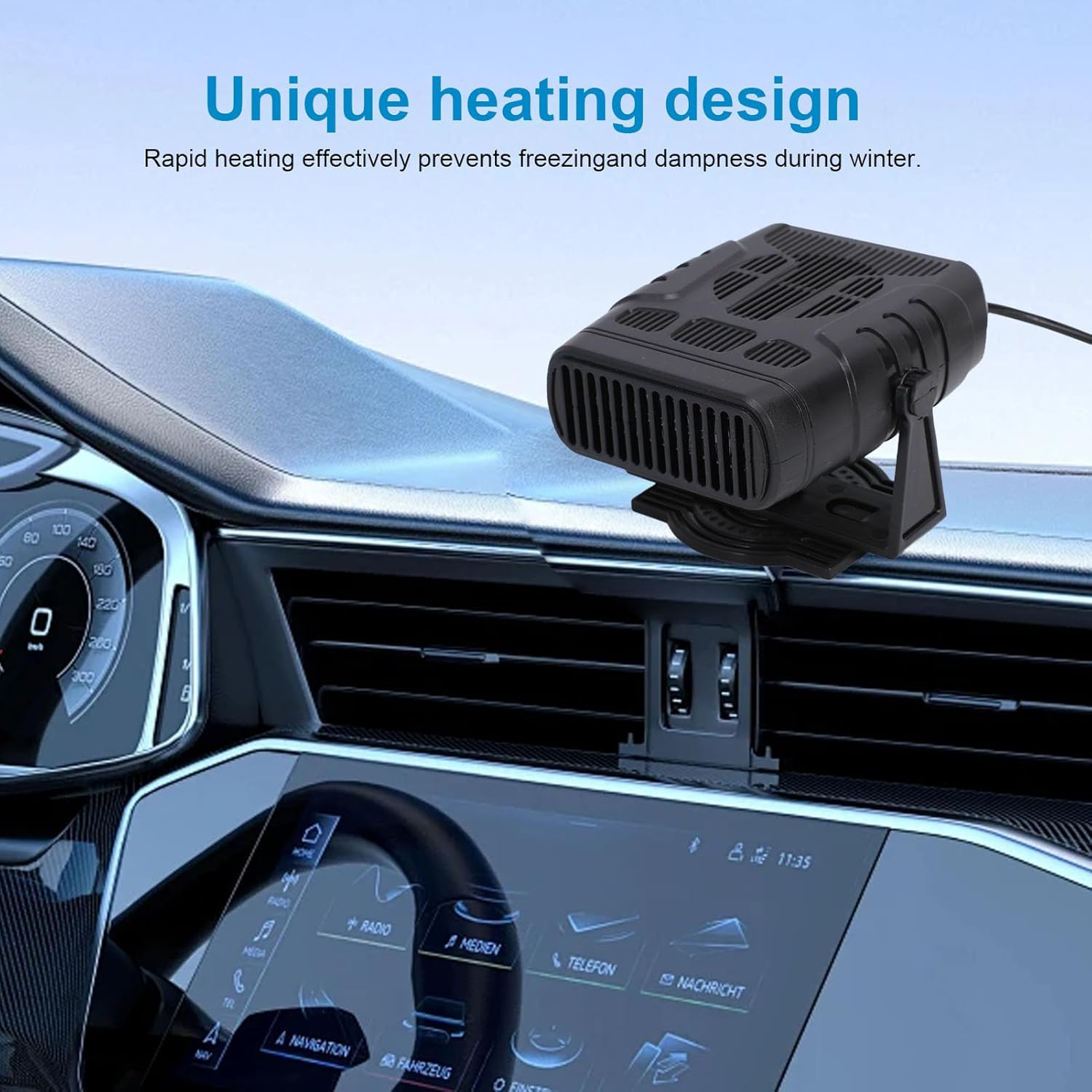 Solar Heater with Monocrystalline Solar Panel, 30W Adjustable Solar Powered Space Heater for Pet House Car Camping Chicken Coop Dog House, Rapid Heating, Portable