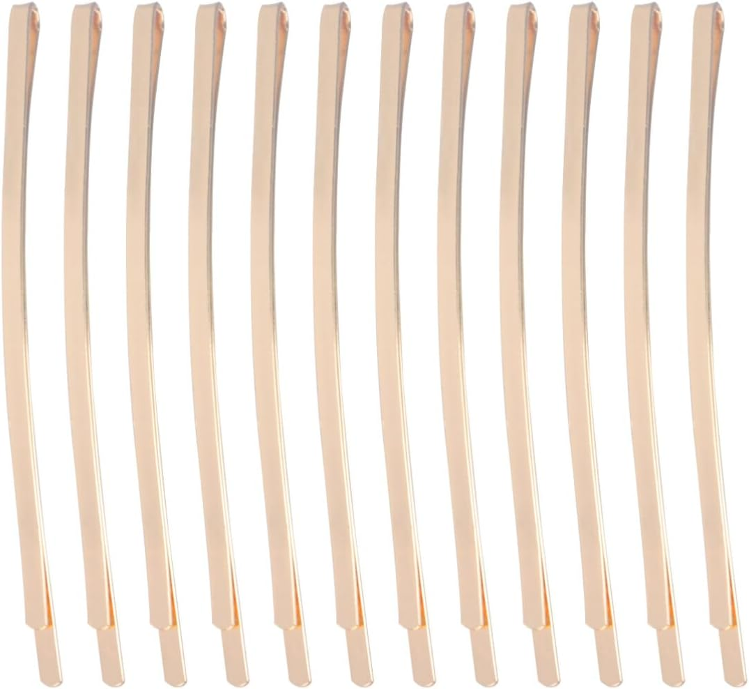 FRCOLOR 100Pcs Jumbo Bobby Pins Metallic Hairpins Curved Bobby Hair Pins Women Simple Bobby Pin Hair Clips Metal Bobby Pins for Thick Hair