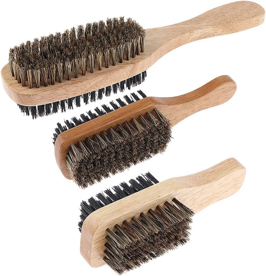 Mens Boar Bristle Hair Brush - Natural Wooden Wave Brush for Male - Styling Beard Hairbrush for Fine,Thin,Short,Long,Thick,Curly,Wavy Hair and More - as Described, A image number 3