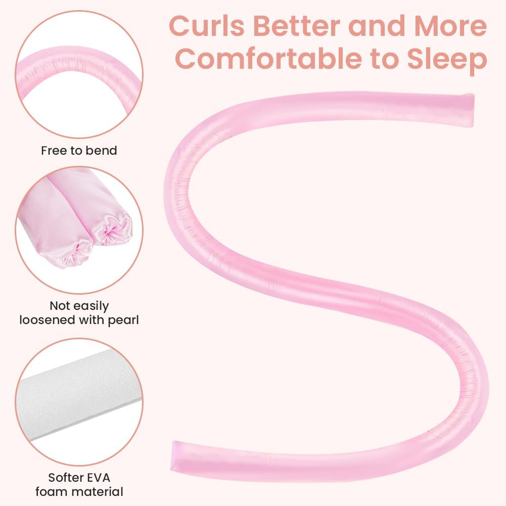 AOOWU Curlers Curls without Heat, Heatless Curls Band, Hair Curlers Overnight Long Hair, Gift 6-Piece Set Velvet with Hairpin Non-Slip Curls Overnight DIY Hair Curler for Medium Long Hair image number 4