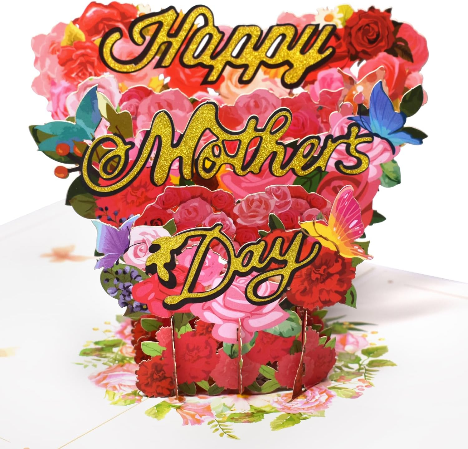 Magic Ants Happy Mother&rsquo;S Day Card - Flower Pop up Card - 3D Pop up Mothers Day Card - Handcrafted 3D Pop up Greeting Card for Her - Mother&rsquo;S Day Love Card - Birthday Card for Mom (Love Garland) image number 2