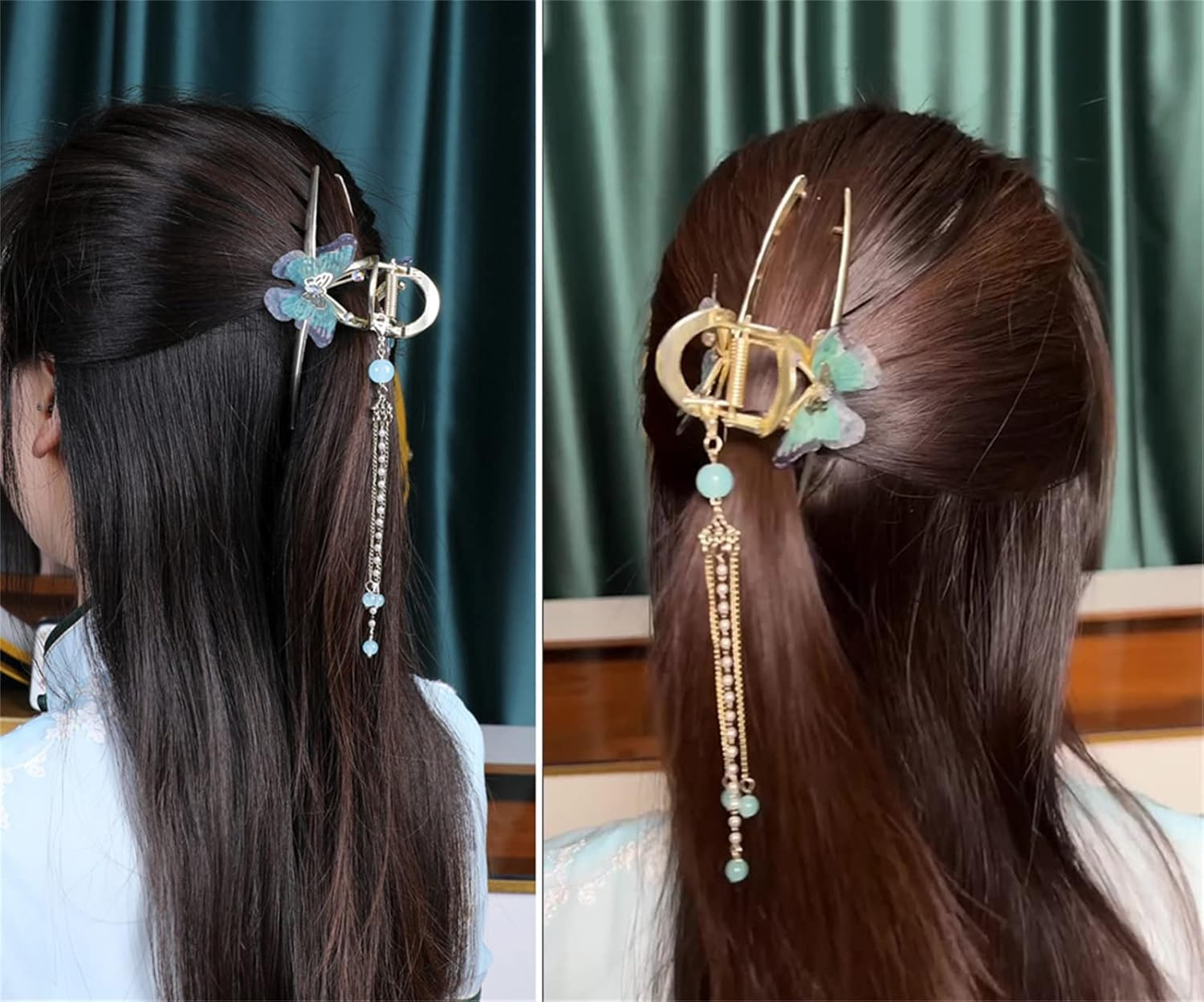 2022 Woman Hair Clips, Girls Women Hair Accessories, Tassel Hair Barrettes, Butterfly Dragonfly Pearl Hairpins,Butterfly image number 1