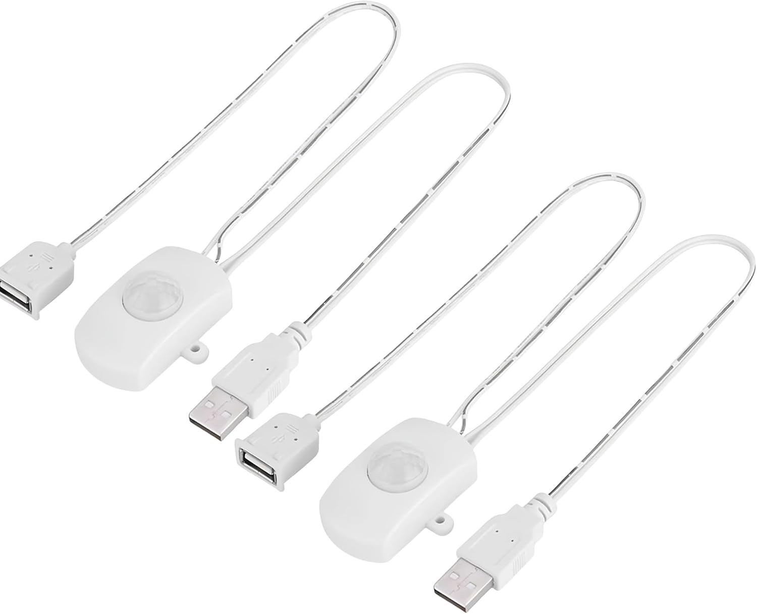 Clearhill 2Packs 5V Motion Sensor Switch with USB Male and Female Connector(White),Automatic Sensor Switch for Indoor DIY LED Lighting,Such as Kitchen,Such as Kitchen,Cloakroom,Etc. image number 2