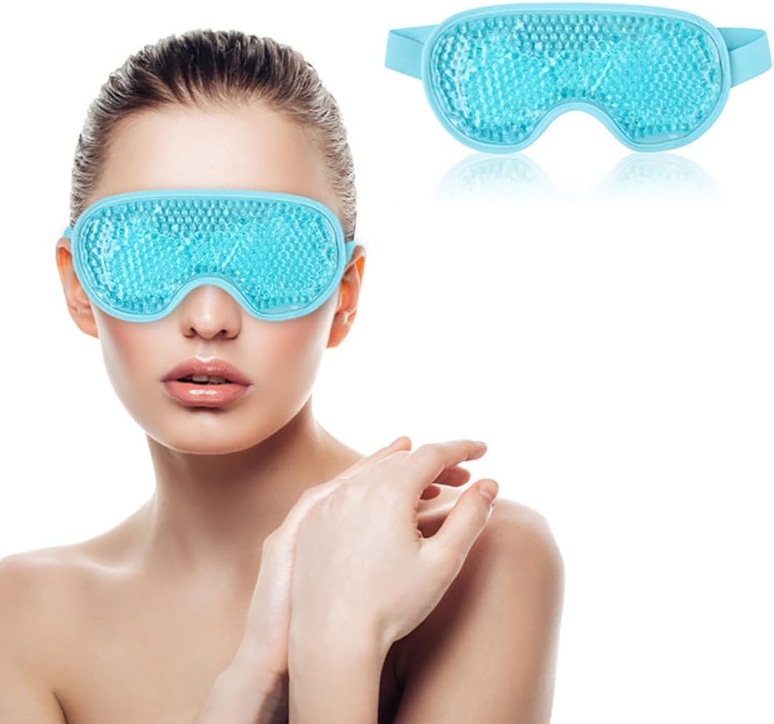 Heatunk Soothing Light Blue Cooling Eye Mask | Reusable Hot/Cold Gel Therapy | Relief for Puffy Eyes, Migraines, Headaches & Dark Circles image number 4