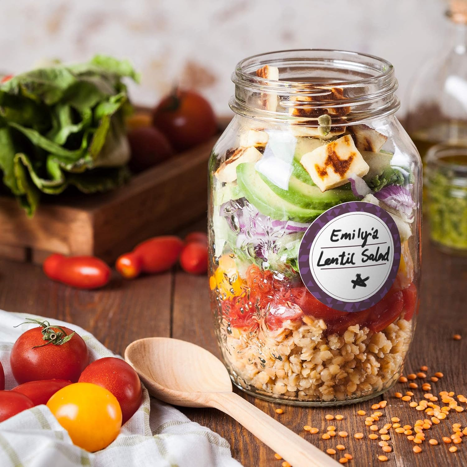 Canning Labels Dissolvable Stickers for Mason Jars and More (2" round 200/Roll) Canning Supplies Washes off in Seconds like Magic - Jar Labels Homemade Jam, Jelly, and More (Eggplant) - Artichoke image number 5