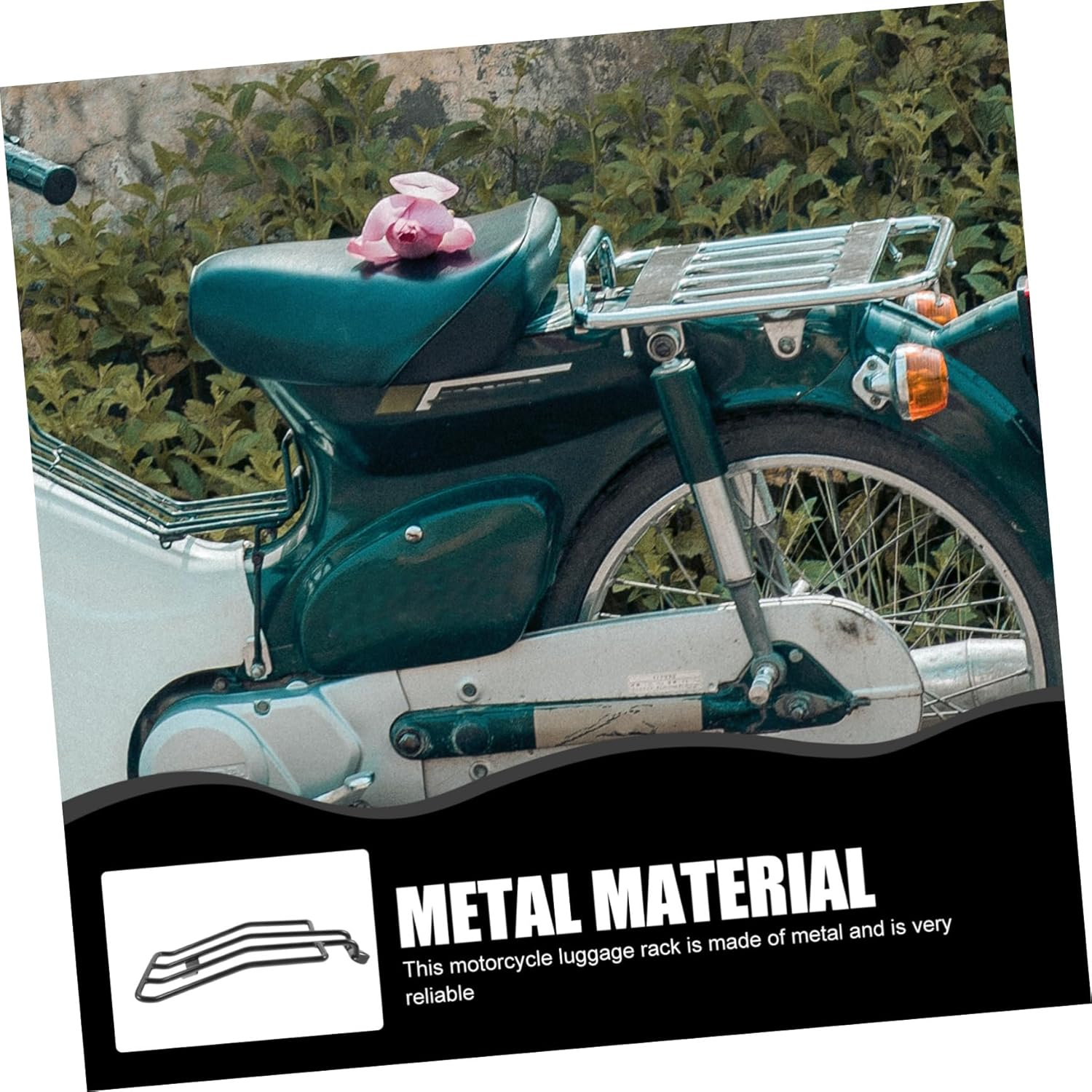 Anneome Metal Motorcycle Luggage Rack for Rear Seat Sturdy Luggage Rack Mount for Long Trips and Motorcycle Accessories image number 5