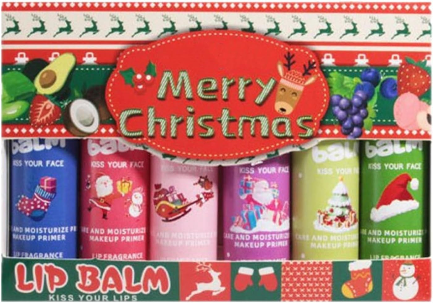 Yhong 6 Piece Fruity Lip Balm Collection Set Moisturizing Lip Care for Women Men Kids Multicolor One Size image number 5