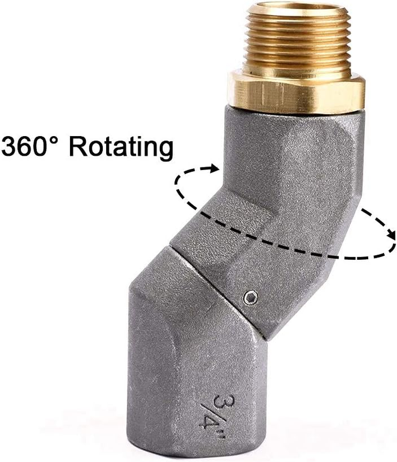 2PCS 3/4 Inch NPT Fuel Hose Swivel 360 Rotating Connector for Fuel Nozzle Multi Plane Fuel Plane Swivel