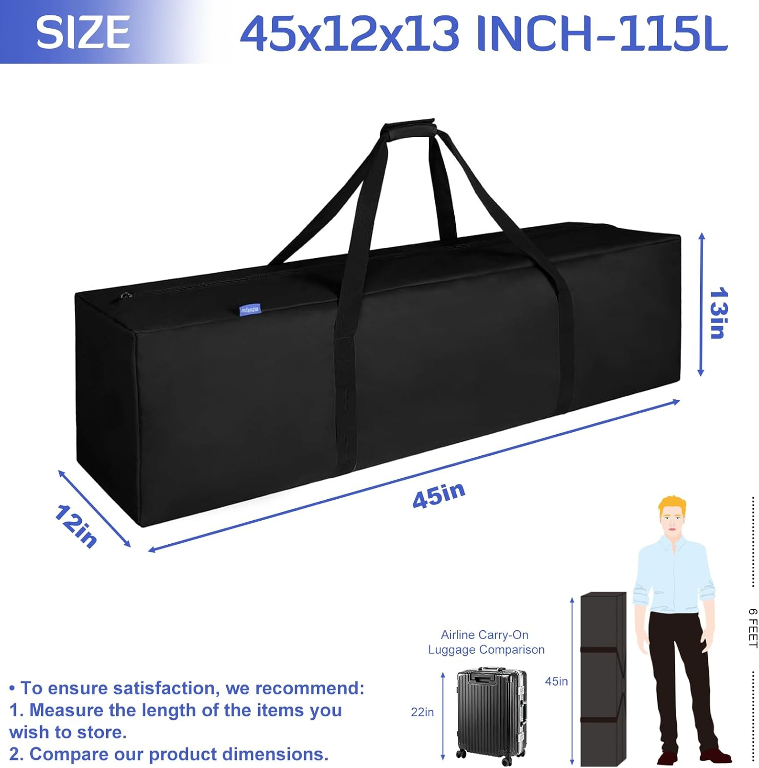 INFANZIA Duffel Bag, Large Capacity, Waterproof, Polyester, 47.2*13.7*17.7 Inches image number 6