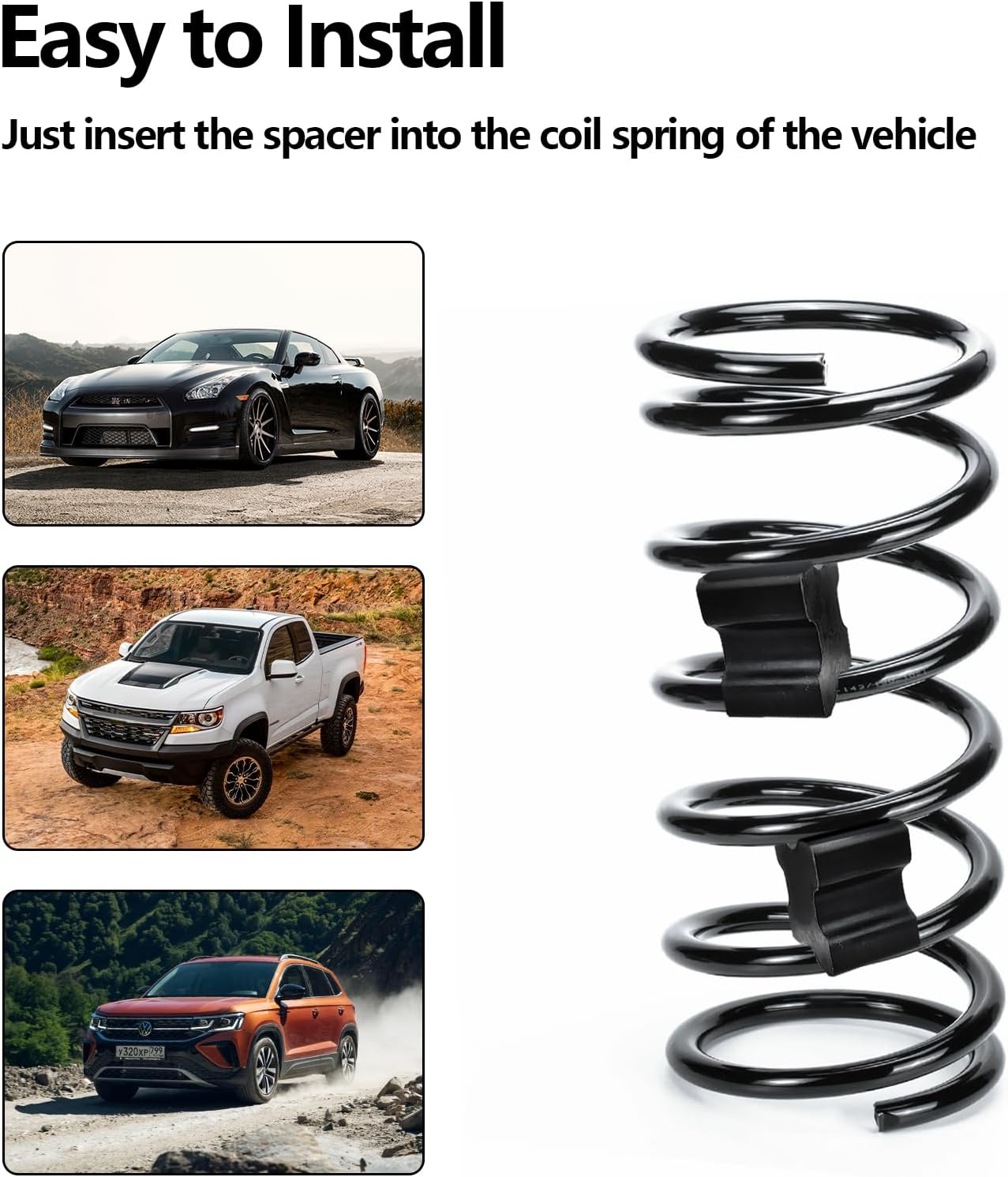 Ahuliao Rubber Coil Spring Spacer Boosters - Heavy Duty Coil Spring Spacers for Car, 1/'' to 1.5/'' Coil Spring Lift Spacers - 6 Pack image number 2