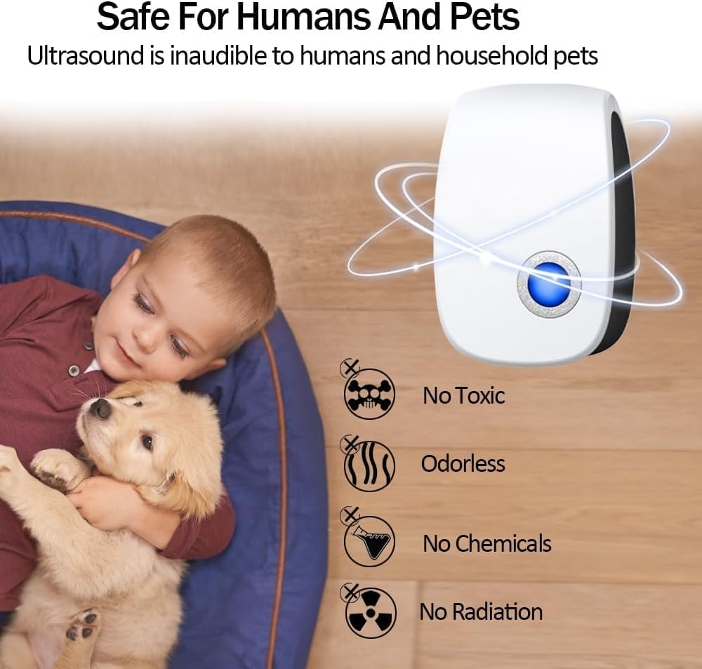 Ultrasonic Pest Control Repeller Electronic Pest Repellent Plug in Indoor Sonic Repellent for Rodents Cockroach Bug Roach Insects Mice Mouse Spiders Mosquitoes (6 Pack) image number 5