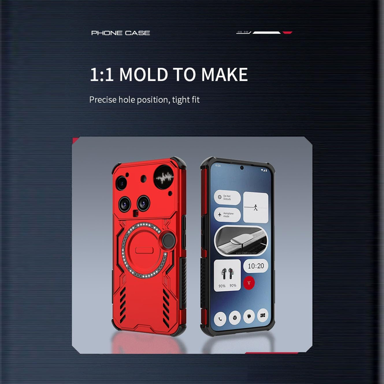 YUECXIN Magnetic Case for Nothing Phone (3) Compatible with Magsafe, Military Grade Shockproof Protective Case, Hard PC and Flexible TPU Bumper Mobile Phone Case. Black image number 3