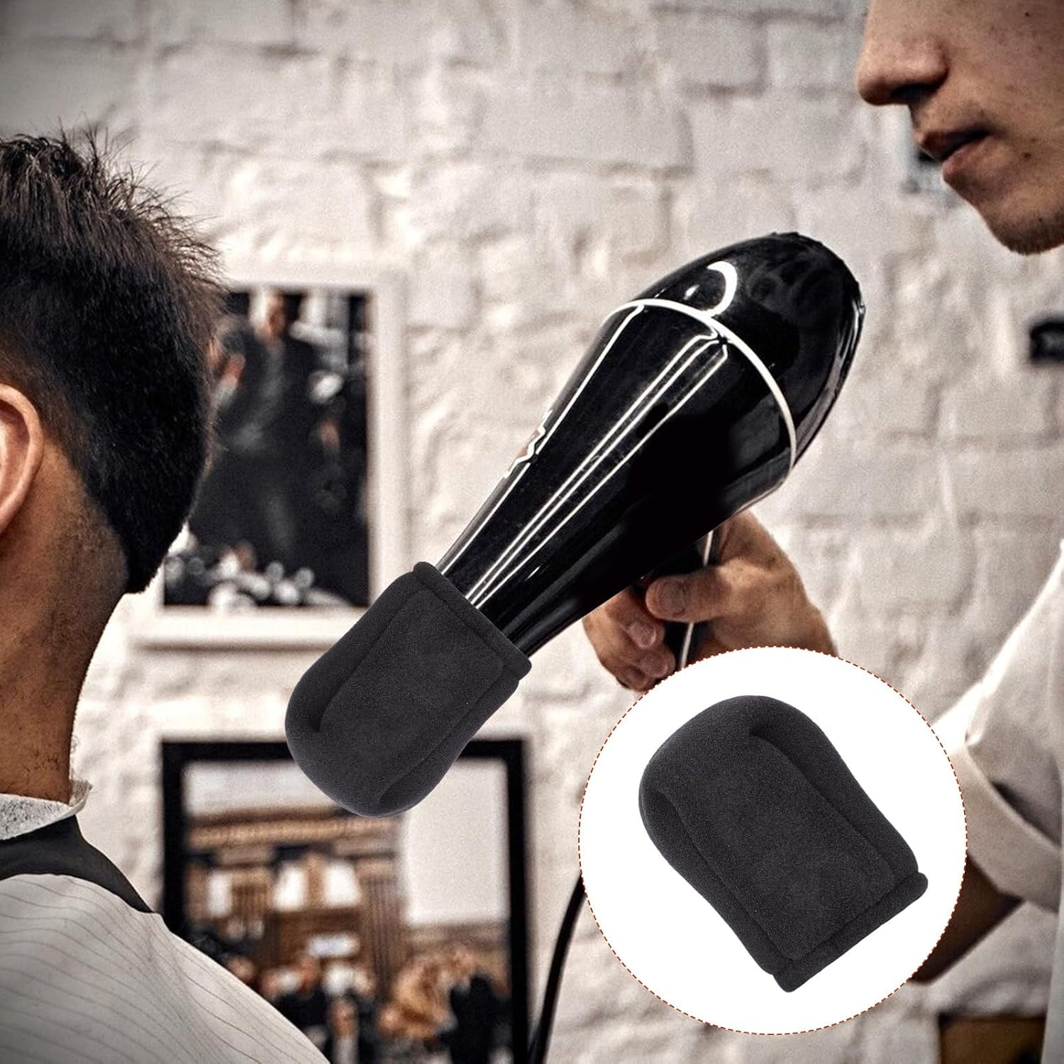 HDBHBH 2Pcs Hot Sock Diffuser for Hair Dryer, Compact Heat-Resistant & Reusable Foam Diffuser Cap, Black Foldable Sponge Universal Diffuser Attachment, Fits Most Hair Dryers image number 4