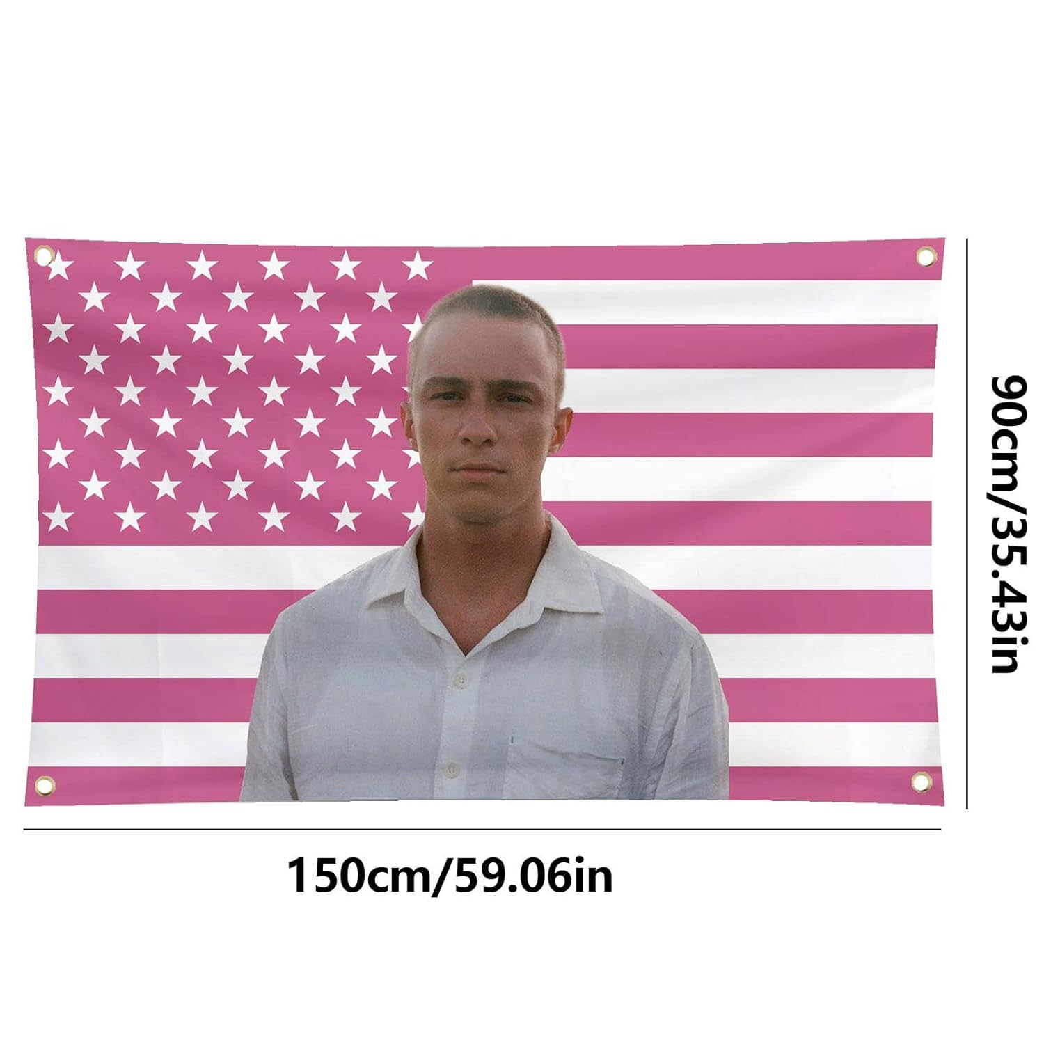 Drew Starkey Americans Flag Pink, Rafe Cameron Tapestry Celebrity Flags, Wall Hanging Flag with Brass Grommets for Man Room Decor image number 4