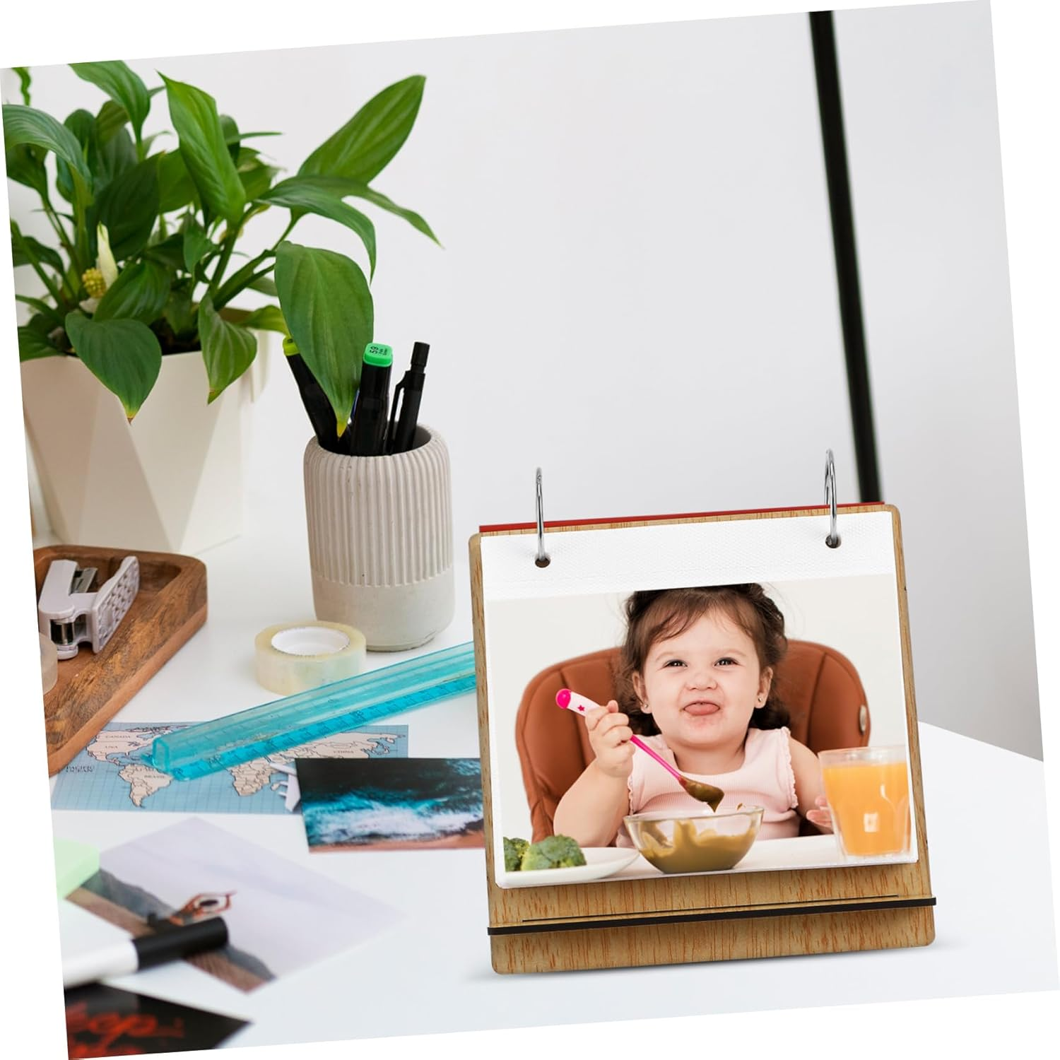 Generic Growth Memory Photo Album Compact Desk Photo Book with Pocket Inserts and Inner Pages for Parents to Document Journey image number 6