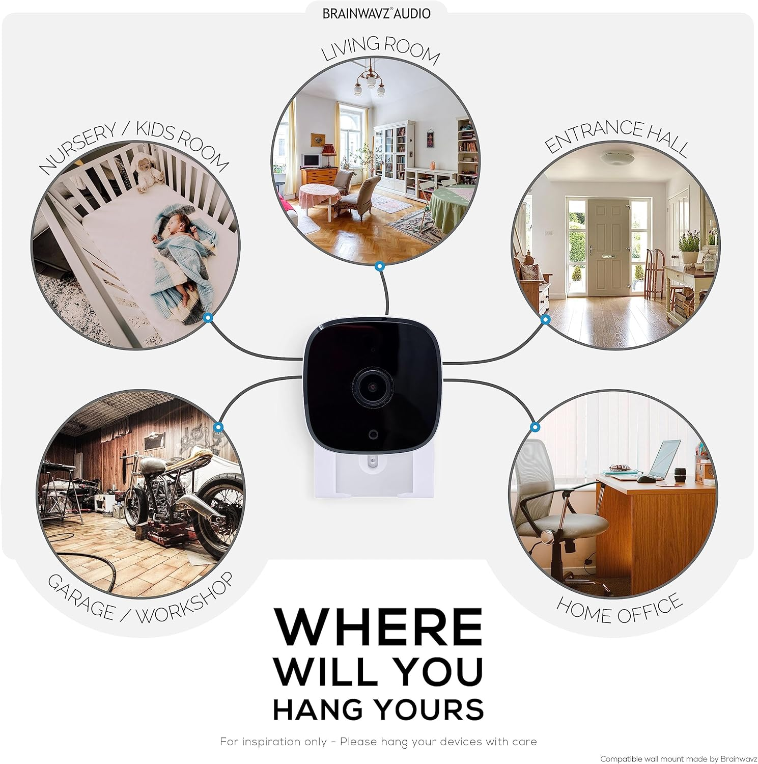 2-Pack Wall Mount Compatible with Eufy Solo C24 Security Camera - Adhesive & Screw in for Easy Installation, Reduce Blind Spots & Clutter, (White) image number 6