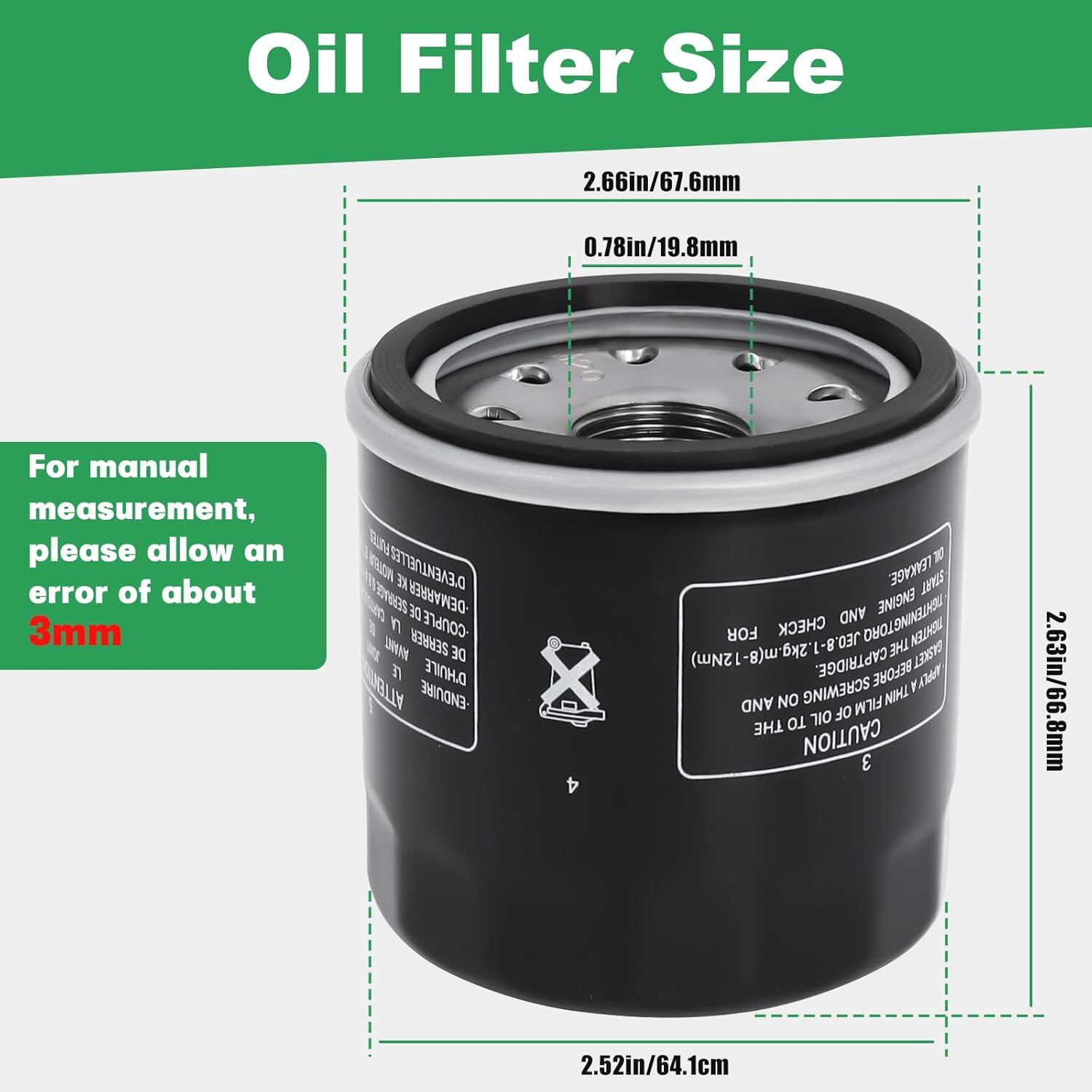 2520799 Engine Oil Filter for Polaris 2009-2019 Scrambler Sportsman XP 850 570 Engine Oil Filter 3089996 2520799 (2 Pack) image number 6