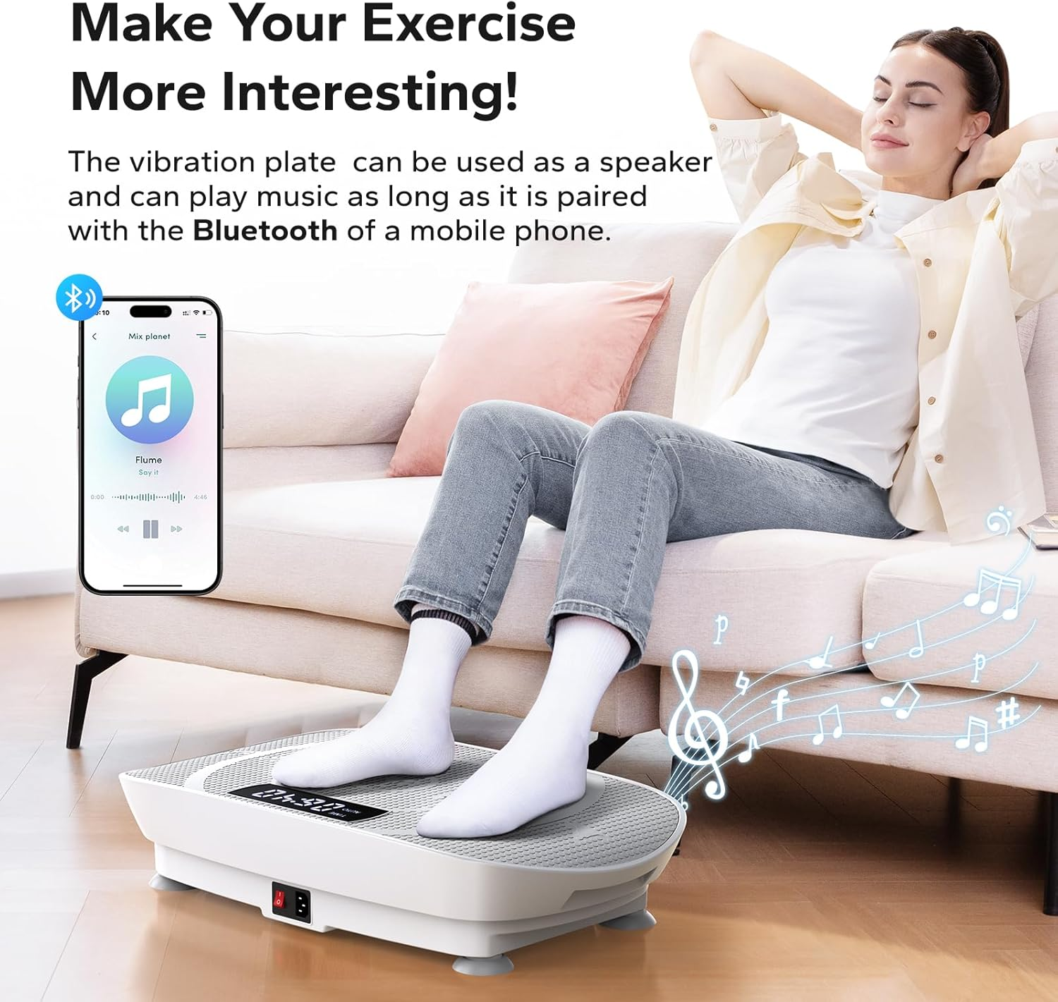 MERACH Vibration Plate Exercise Machine,Whole Body Workout Power Vibrate Fitness Platform Vibration Plate for Lymphatic Drainage,Motor Speed Control , Weight Loss & Shaping image number 4