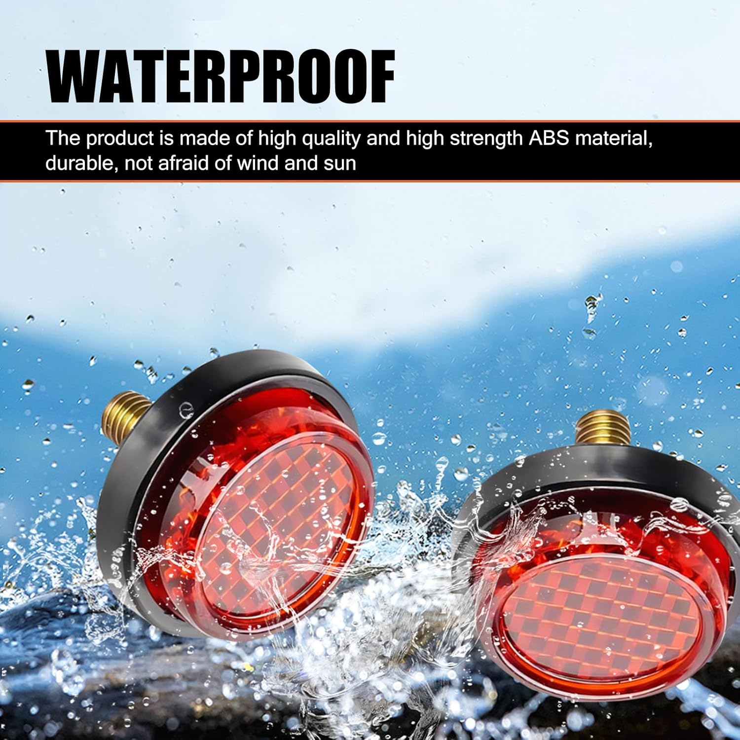 6 PCS round Rear License Plate Reflector, 0.94" Mini Decorative Reflector with Fixing Screws, License Plate Screw Fastener Kit, Universal for Motorcycle License Plate (Red) image number 2