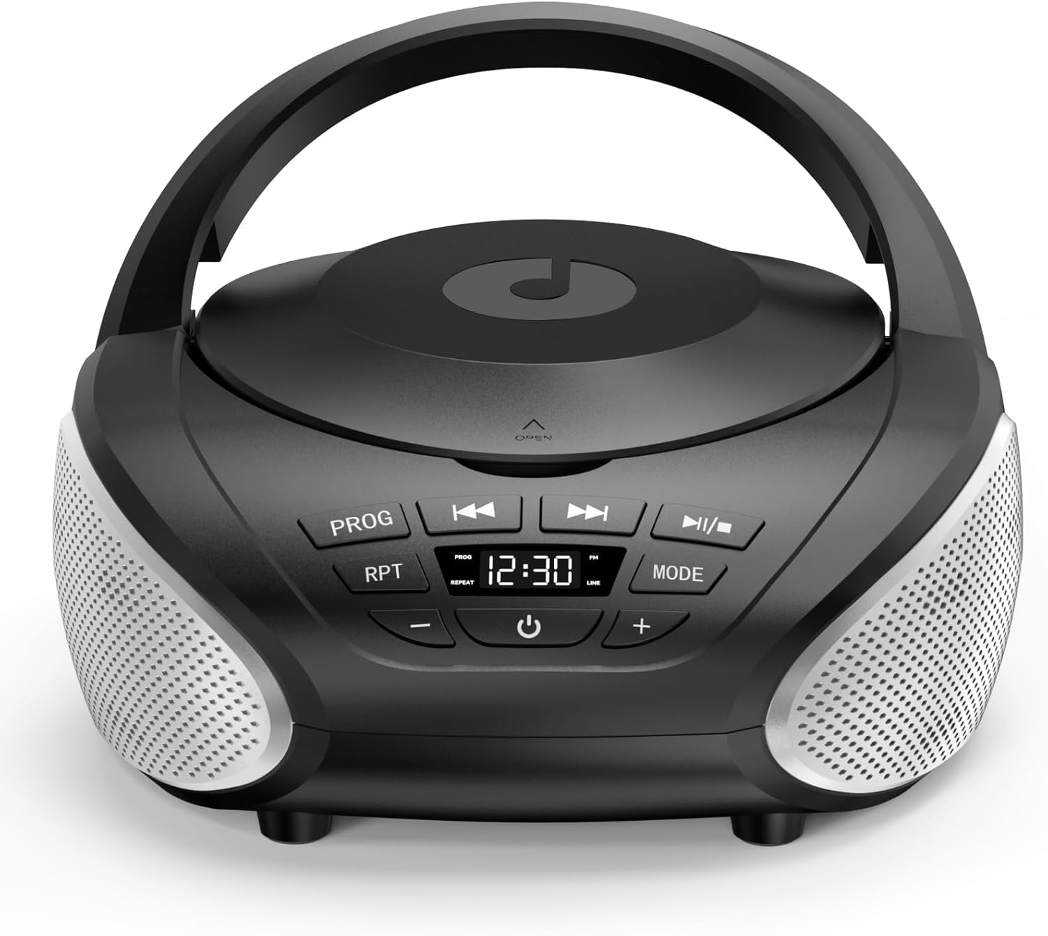 Gueray CD Player Boombox Stereo Sound Speaker with Bluetooth AM/FM Radio USB MP3 Playback 3.5Mm AUX Input Headphone Jack LCD Display(Blue+Silver)