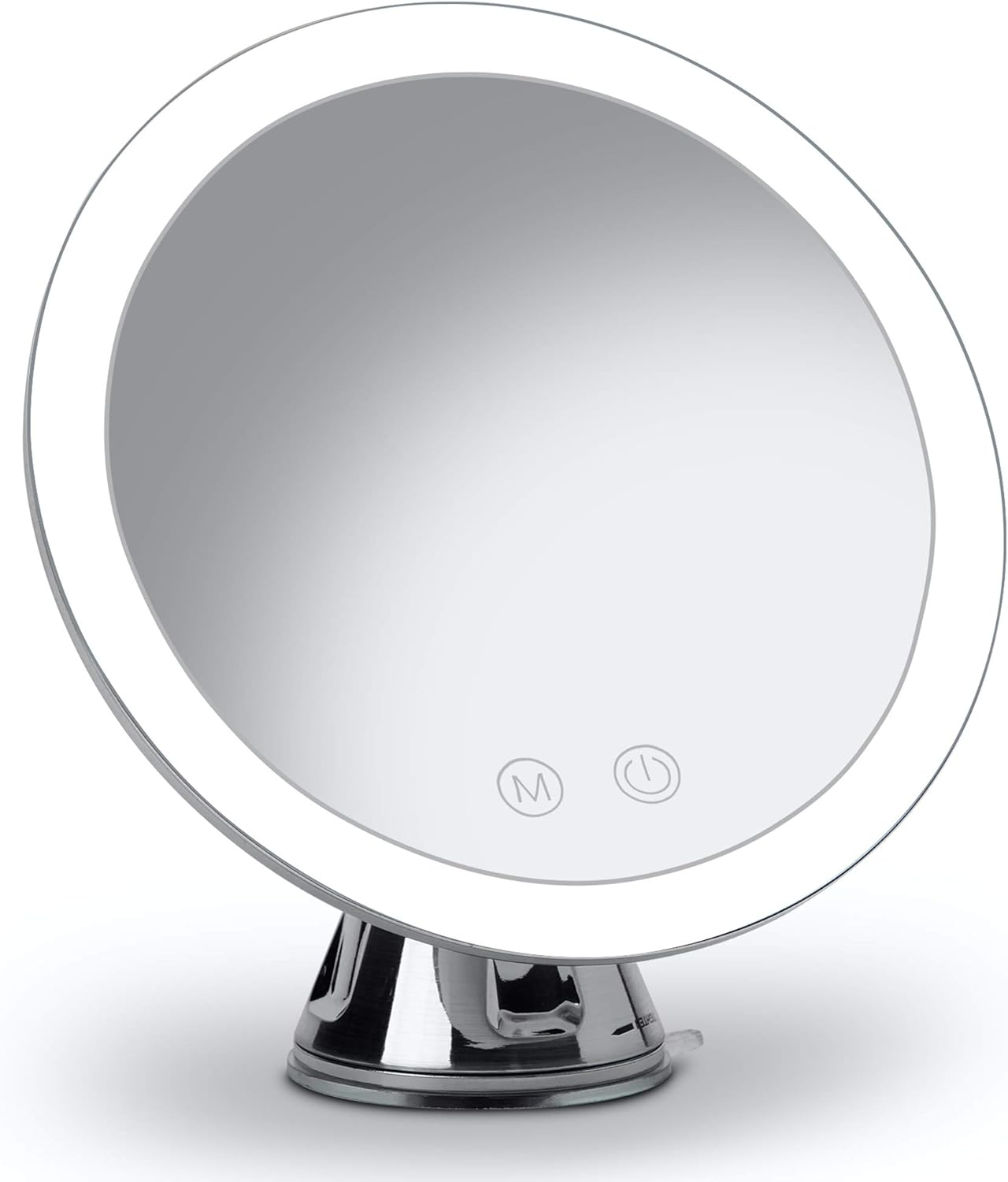 Fancii LED Lighted 10X Magnifying Makeup Mirror, Rechargeable - 3 Dimmable Tri-Color Light Settings, Suction Mount, 20 Cm Wide, Rose Gold Metallic - Lana (Chrome) image number 4