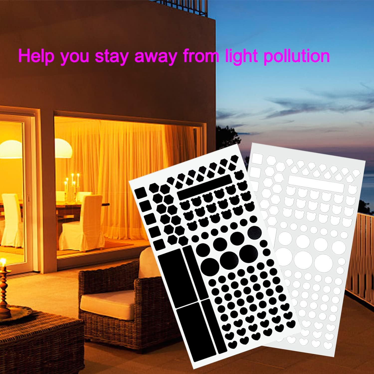 2PCS Light Blocking Stickers, LED Light Dimming Sticker, Dimming Light 80% ~ 100% Blackout Stickers for Electronics, TV, Routers, Clocks with 1PCS Tweezers (White and Black)