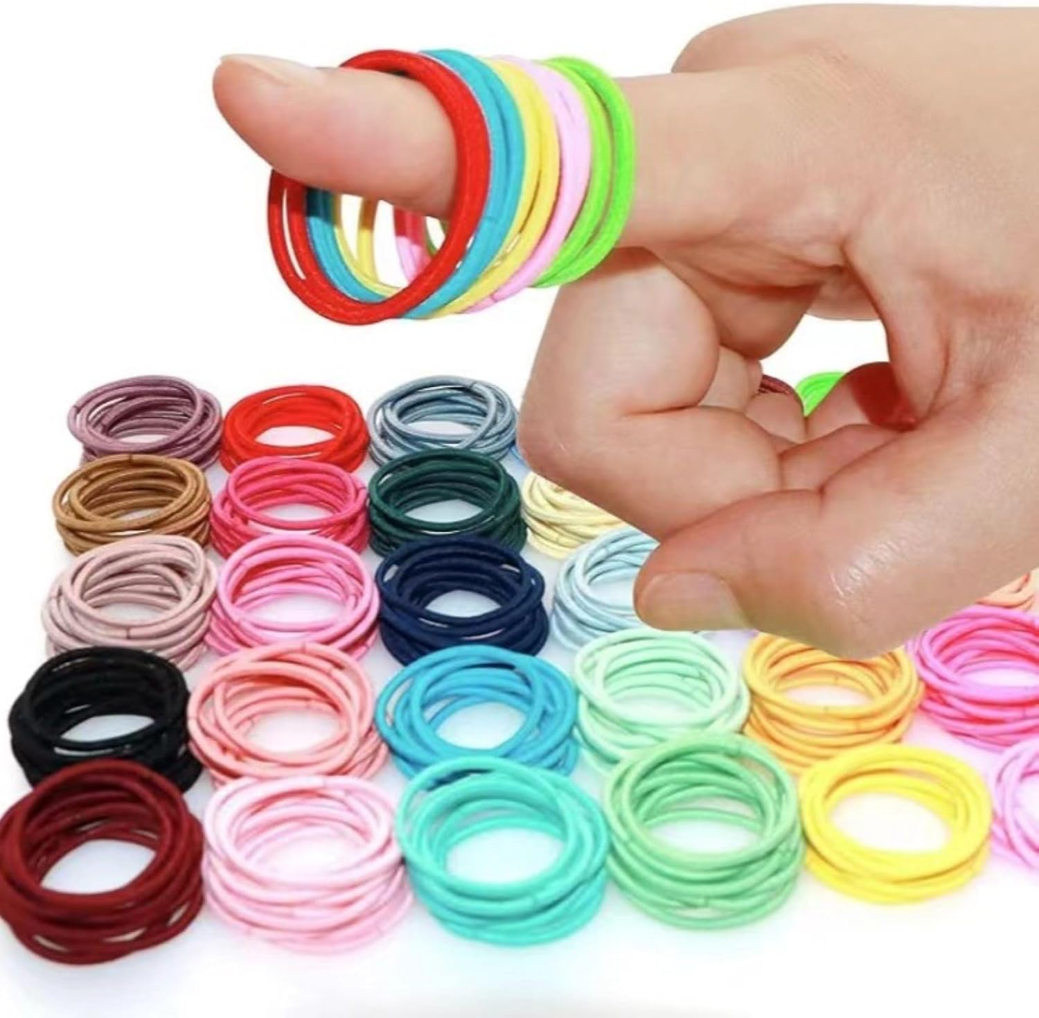 JOVALA 200 PCS Small Baby Hair Ties Ponytail Holders Hair Ties,1 Inch Multi Colors Mini Hair Holders Baby Girls Kids Elastic Rubber Bands for Toddlers Infants Kids Hair Accessories image number 1