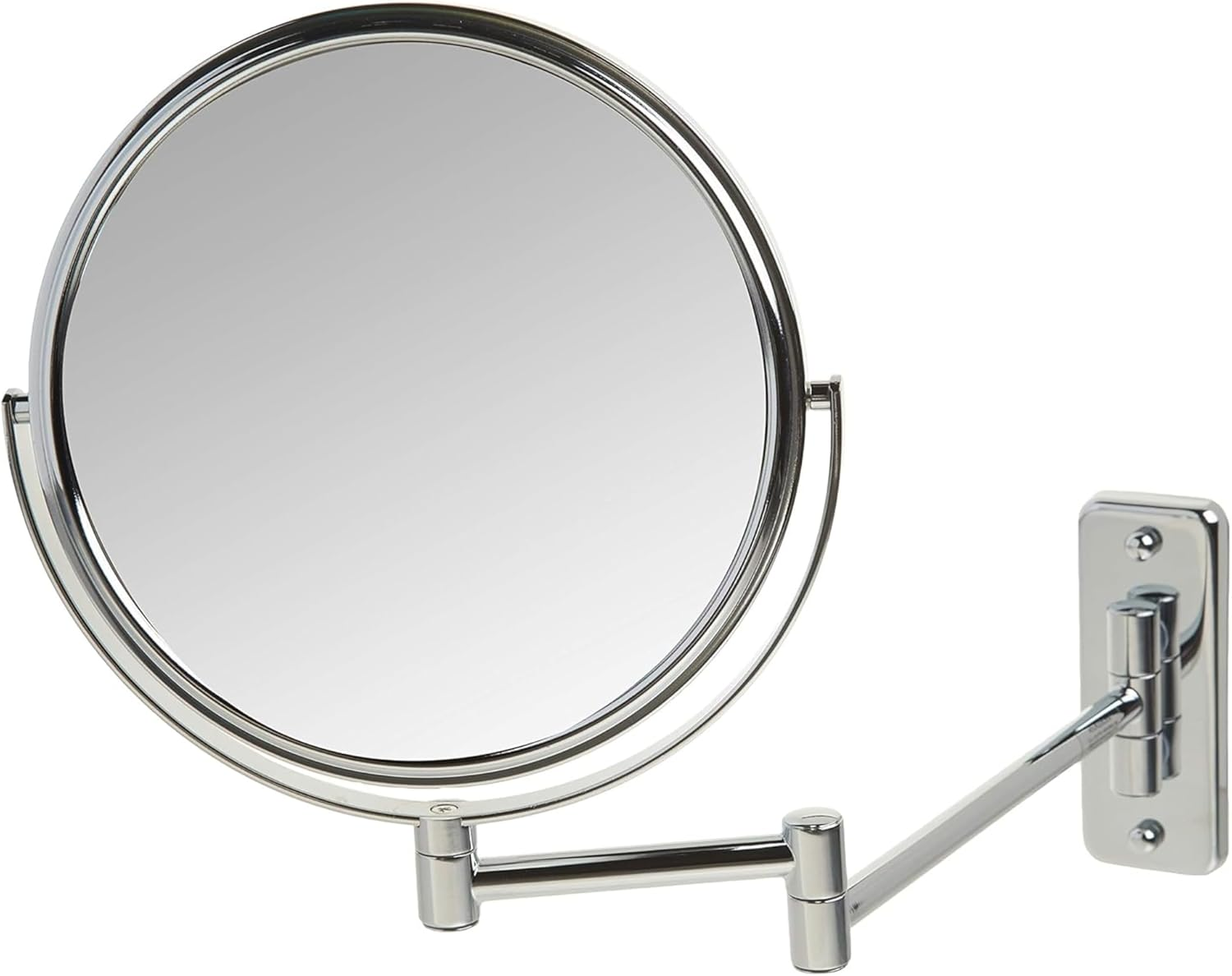Jerdon JP7506N 8" Diameter Wall Mount Mirror, Nickel