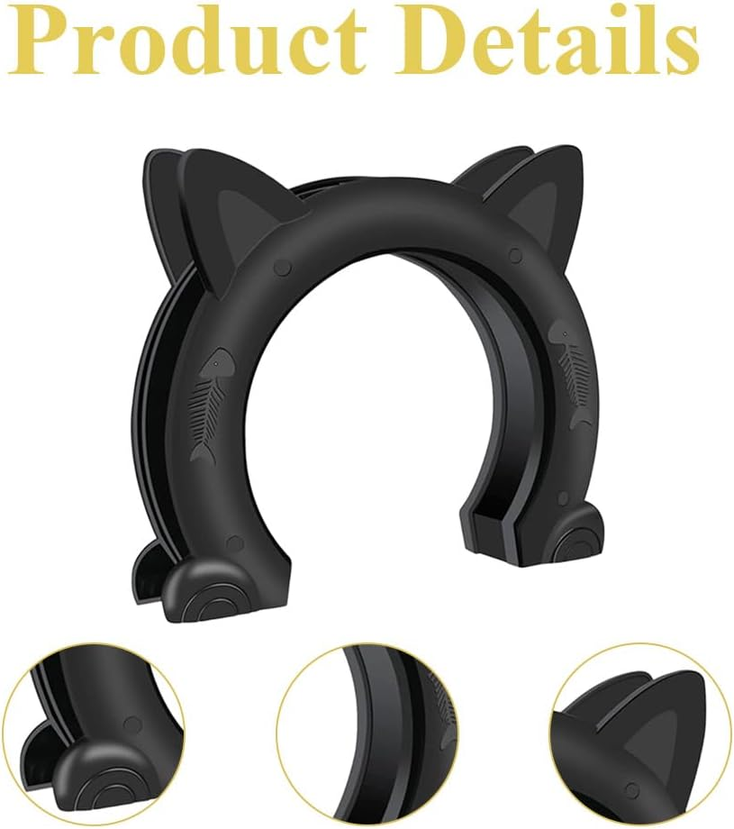 Cat Door,Hollow Core Doors,Round Pets Door,Dog Gate,For Cats and Dogs or Small Pets,Household Solid and Hollow Core Doors Convenient Pet Entry,Easy to Install,Xl (Black) image number 6