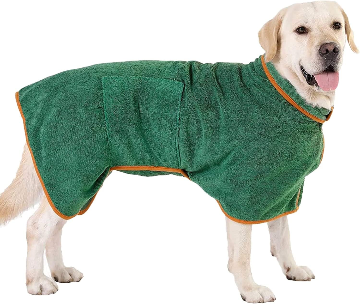 Dog Bathrobe, Dog Drying Coat with Velcro Closure, Microfiber Dog Drying Robe, Adjustable Collar and Waist Pet Towel, Quick Drying and Moisture Absorption to Prevent Pet Hair Loss