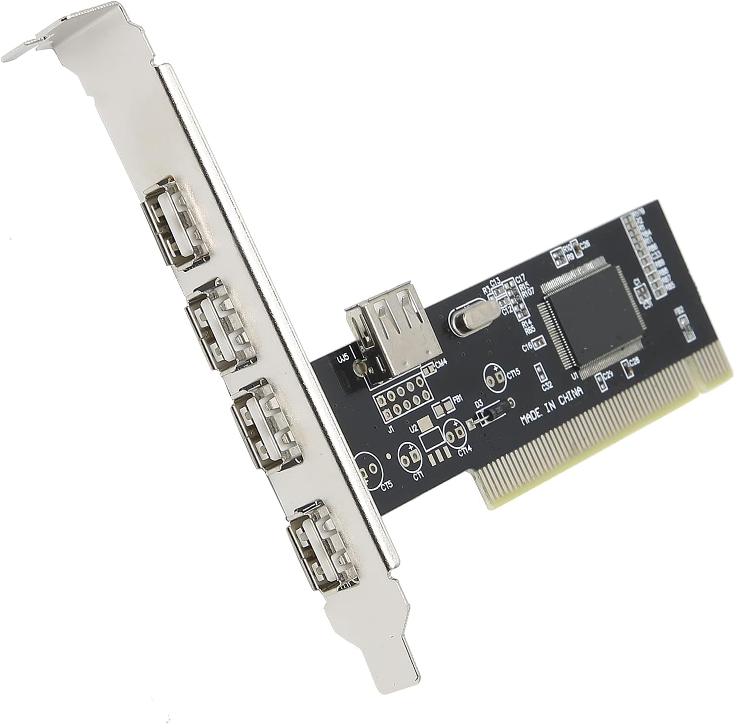 PCI Expansion Card, 4 Port USB2.0 Hub Adapter, 480Mb/S 4 X PCI to USB 2.0 Adapter Converter, Suitable for Keyboards Mice Printers Cameras image number 1