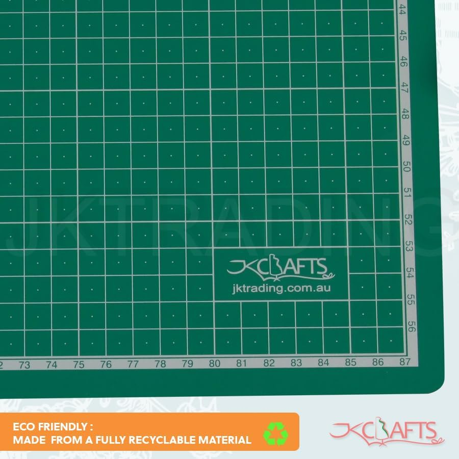 Self Healing Cutting Mat A1-60X90Cm, Improved PVC, 5Ply, 2 Side Prints, Metric and Imperial, Green - Cutting Mats for Crafts, Quilting - Large Cutting Mat for Sewing, Rotary Cutting Mat