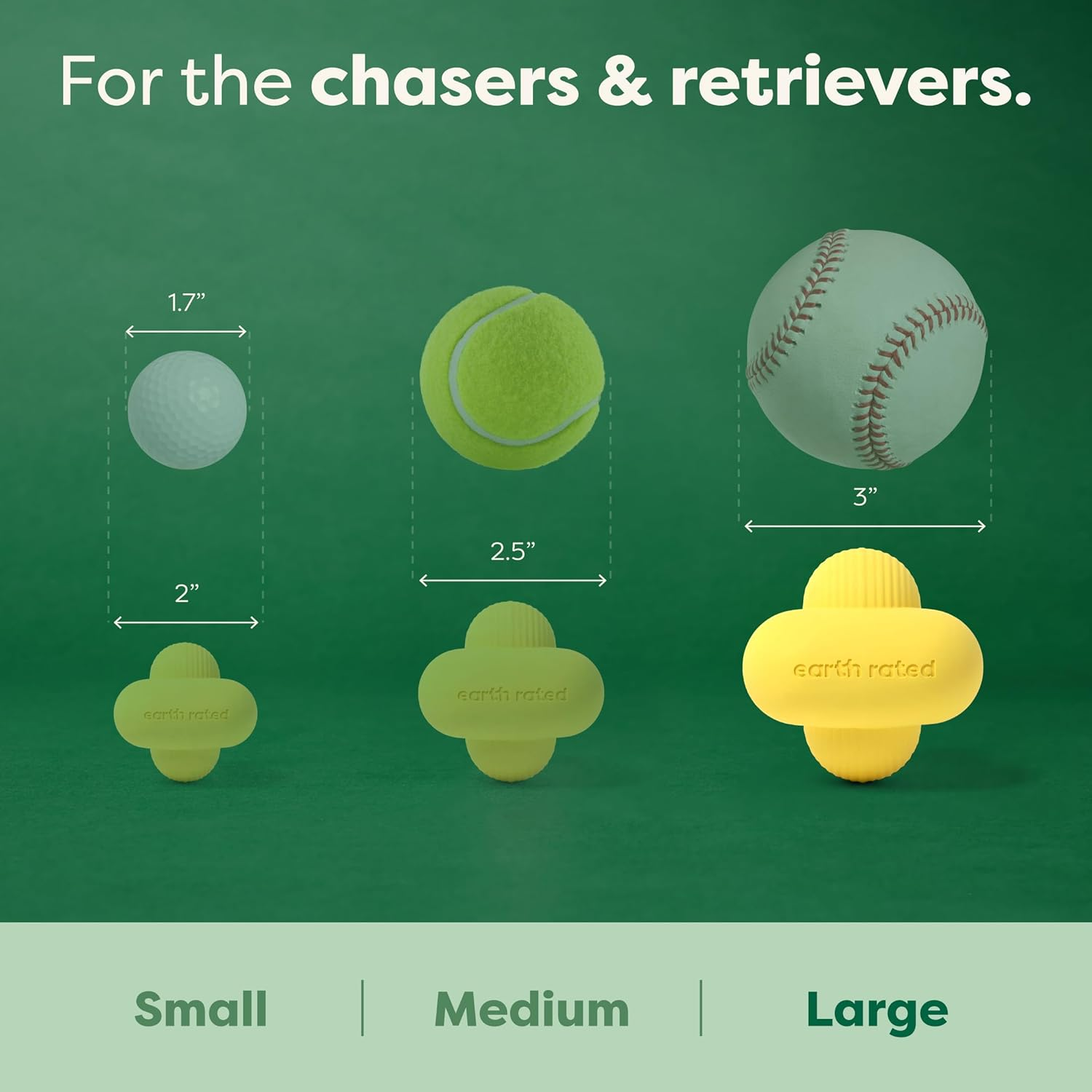 Earth Rated Dog Ball for Small, Medium and Large Dogs, Durable Natural Rubber Fetch Dog Toy, for Indoor and Outdoor Use, Large image number 2