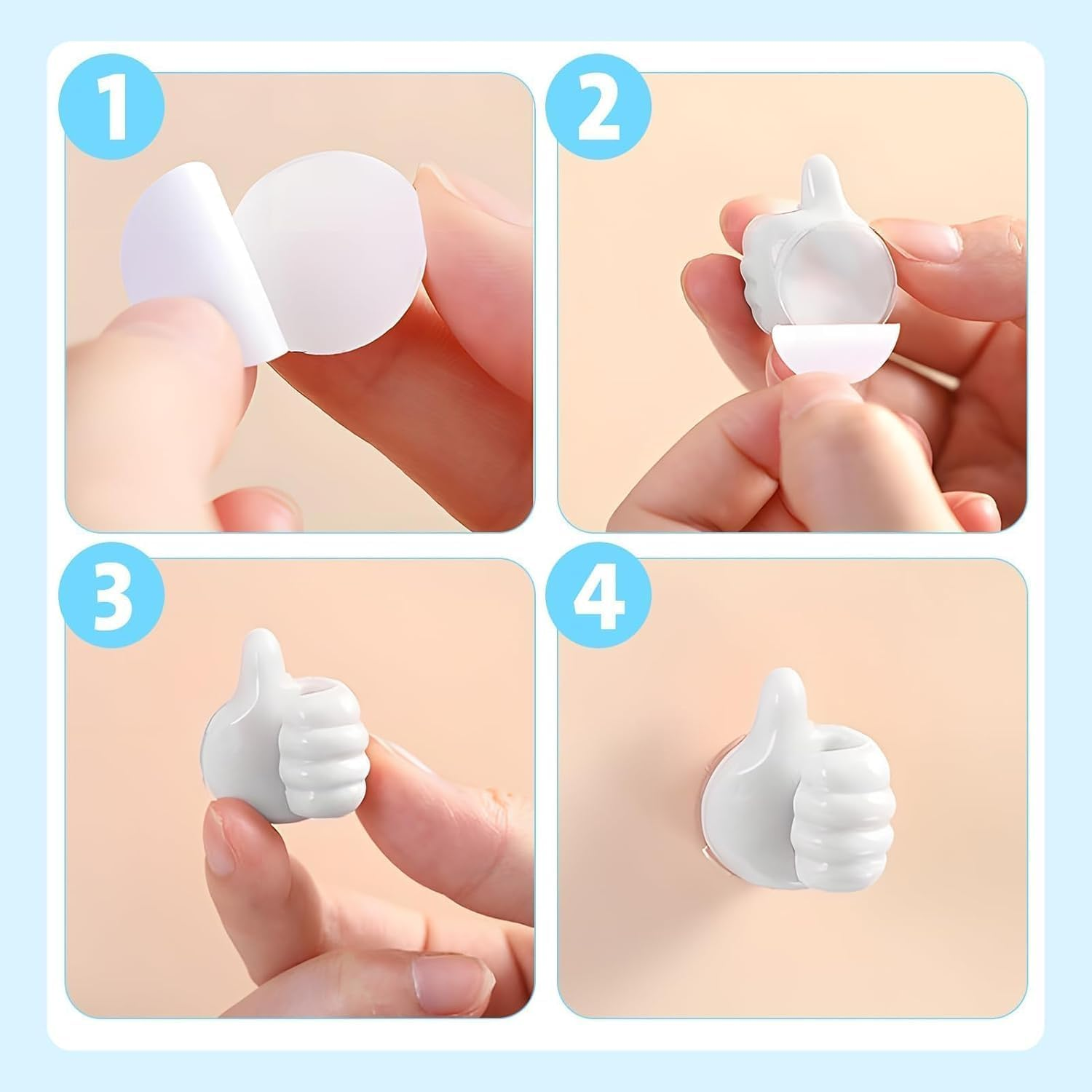 20Pcs Thumb Cable Clips - Colourful Cord Organisers for Desk & Wall, Adhesive Cable Management Hooks for Office/Kitchen/Bathroom (Random Colours, 2.5Cm) image number 3