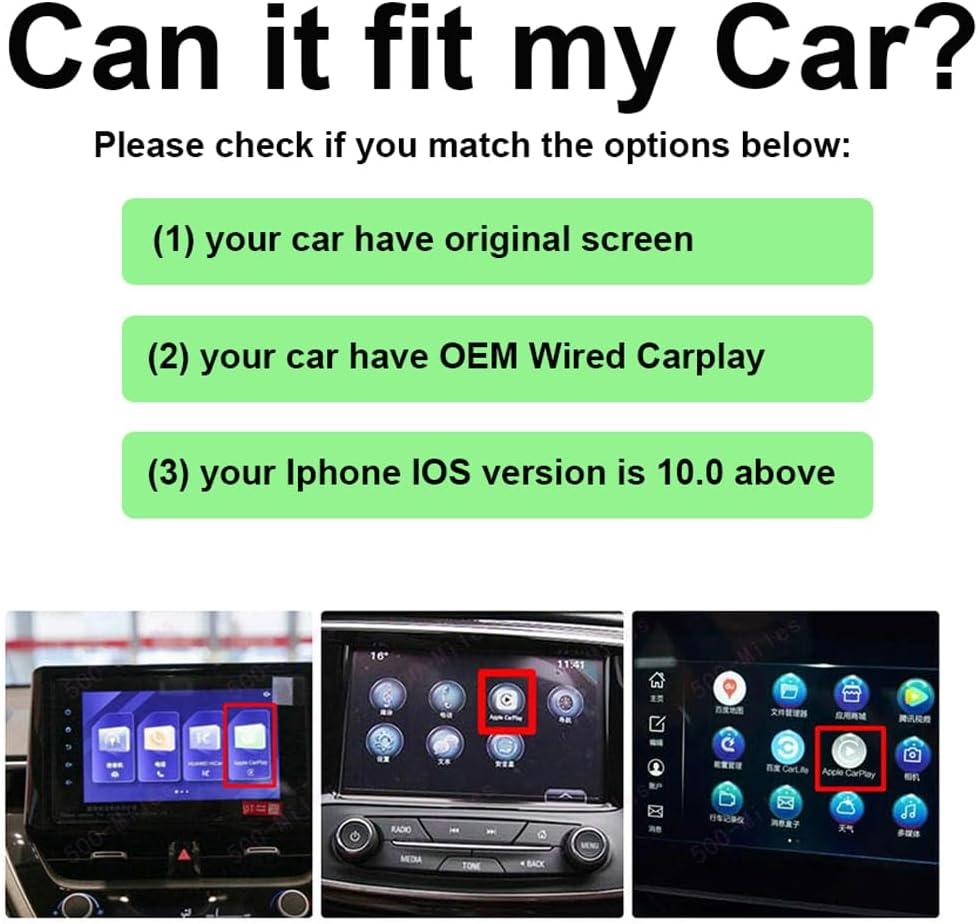 Wireless Carplay Adapter for Car Radio, Apple Carplay Dongle Adapter Convert Wired Carplay to Wireless Carplay for Car Stereo, Wireless Apple Carplay Adapter Auto-Connect for Ios 10+ Smooth and Stable image number 5