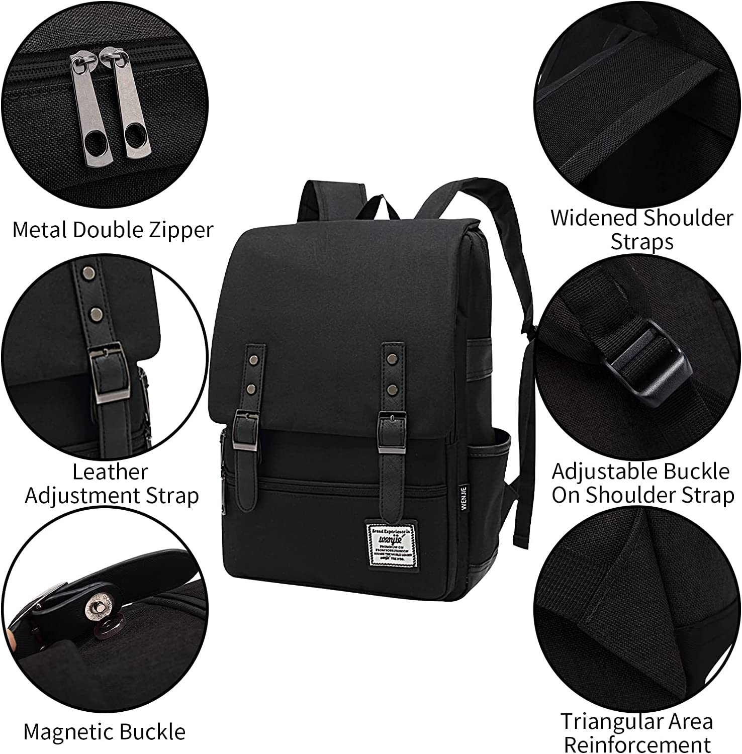 Wesoke Work Laptop Backpack Bag Women Girl, School Student Bookbag Men Boy, Water Resistant Business Computer Backpack Travel Casual Daypack Rucksack Nurse Back Pack Fits 15.6 Inch Notebook