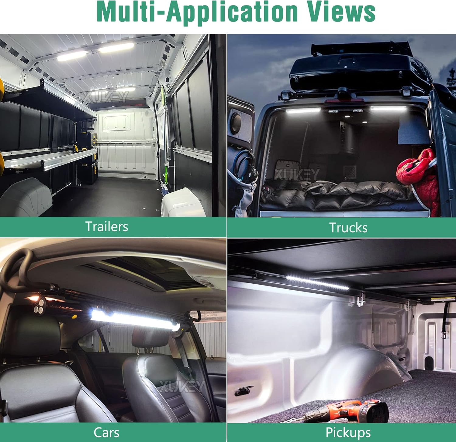 12V - 24V Volt LED Lights Bar Daylight COB Ceiling Roof Light Tube Trailer Camper RV Boat Interior Dome Cabin image number 2