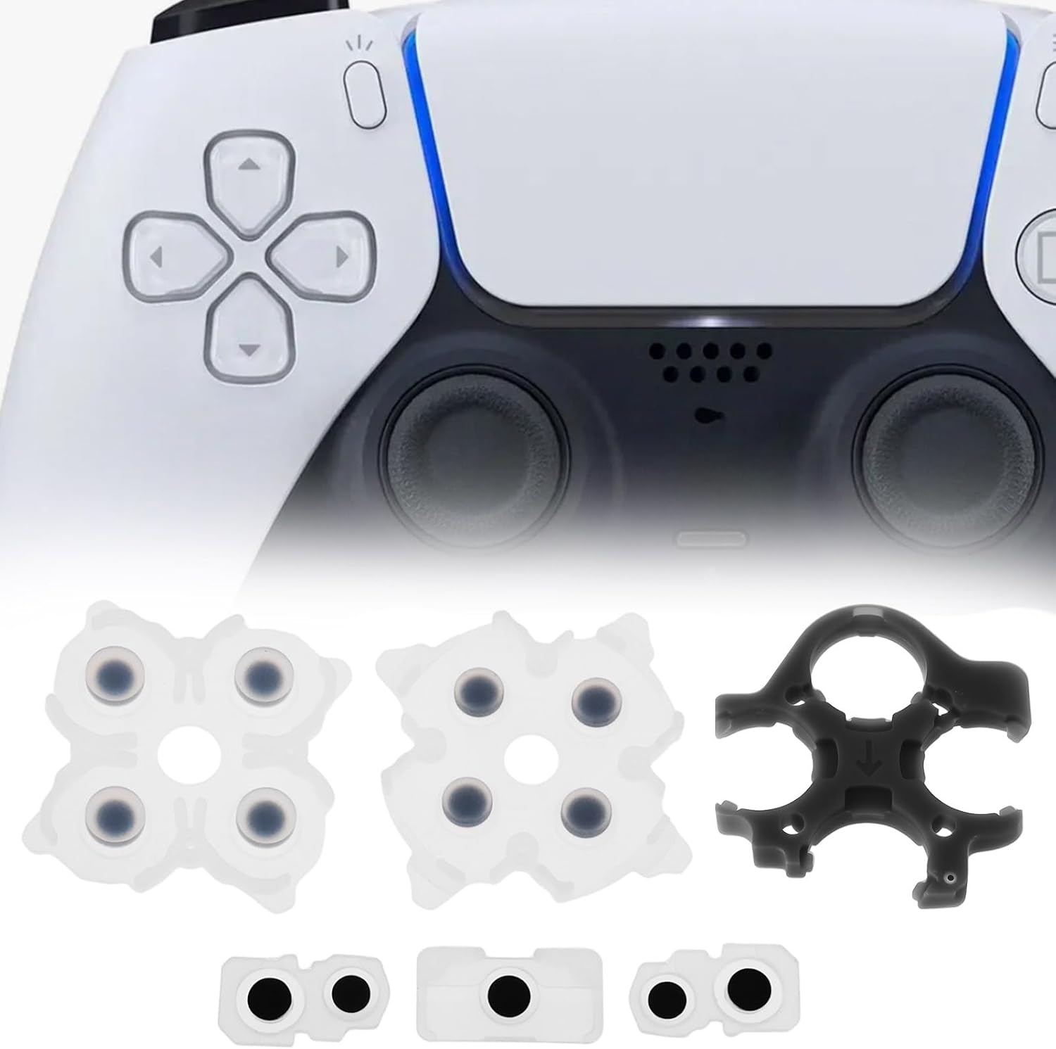 LT Easiyl 2 Sets Controller Rubber Silicone Button Pads Compatible with Playstation 5 2St Generation image number 1